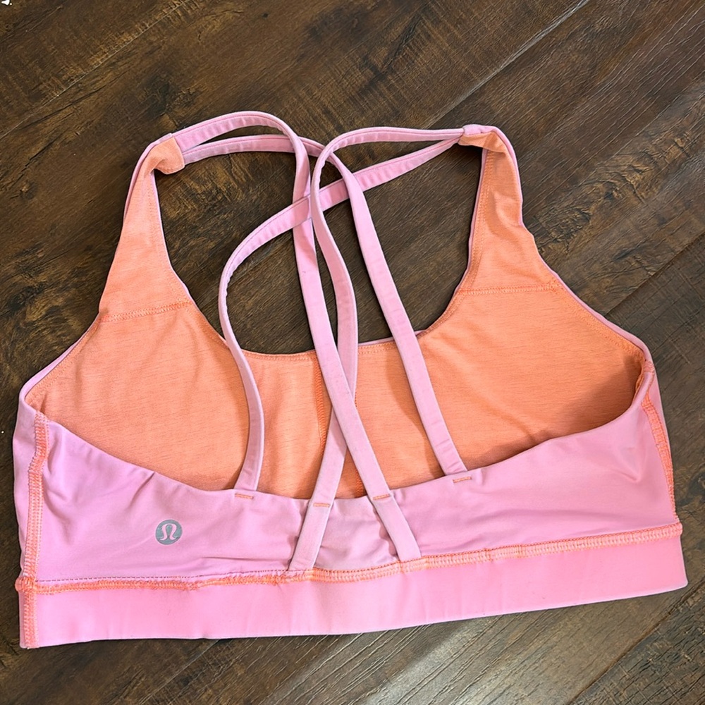 Pink orange lululemon energy bra size 8